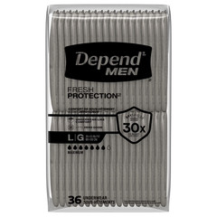 Depend Fresh Protection Incontinence Underwear for Men, Adult Diapers, L, 72 ct