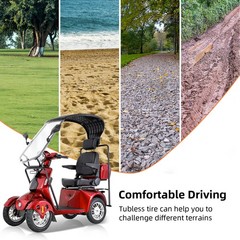800W Four Wheel Mobility Scooter w/ Windshield for Senior&Adults 500lbs US Stock
