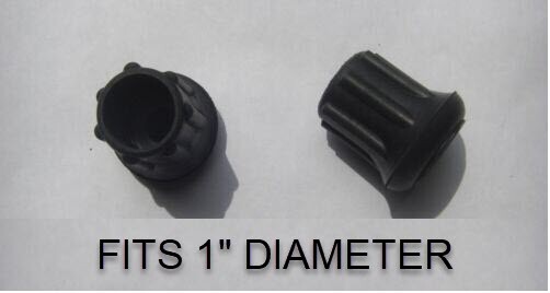 2 Rubber Tips Metal Reinforced – For Canes Crutches or Table Legs 1″ Diameter