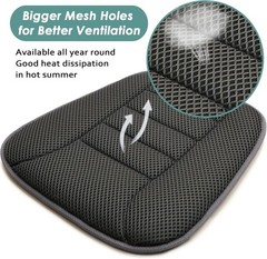 Car Seat Cushion for Driving, Breathable 3D 1.2 inch thick, Dark Gray