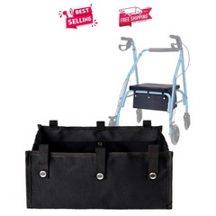 Large Under Seat Rollator Bag – Stylish Basket for Four Wheel Walkers (Black)