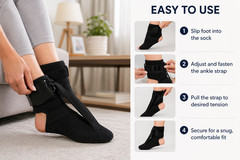 Plantar Fasciitis Night Splint Sock Adjustable Foot Brace for Heel Pain Relief