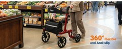 All Terrain Folding Rollator Walker for Seniors with Seat Lightweight Adjustable