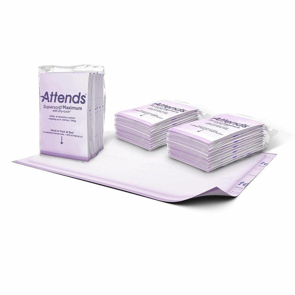 Attends Supersorb Maximum Underpads with Dry-Lock, Heavy Abs., 30″ x 36″ 5 Ct.