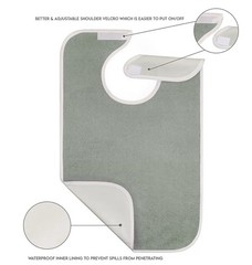 Utopia 6 Pack Premium Unisex Adult Bibs Waterproof Washable Grey Polycotton