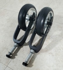 PAIR Caster Wheel & Fork Assy Ki Mobility Focus CR Tilt in Space Wheelchair 5”