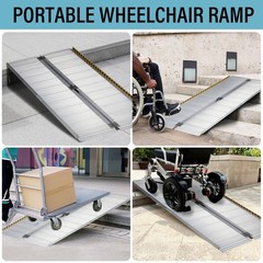 6ft 72″ long Single Fold Portable Wheelchair Scooter Ramp w/Carry Handle