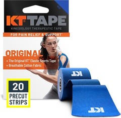 Kinesiology Athletic Tape – 20 Count Precut 10” Cotton Strips, Blue