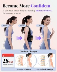 Lightweight & Stretchable Back Brace: Improve Posture & Confidence – Medium Size