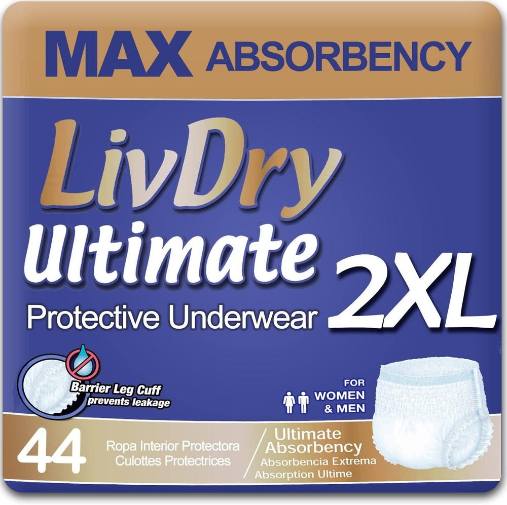2XL Adult Incontinence Underwear, Max Absorbent Diapers for Wome