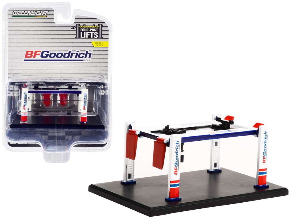 Adjustable Four Post Lift White Red Series 4 1/64 BFGoodrich Four Post Lifts