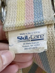 SkiL-Care Gait Belt 60″ Length Pastel Stripe 2″ Ivory yellow pink blue Stripe