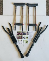 NEW OPEN BOX York Nordic Spring Cushion Crutches Adjustable Travel 330 lb Pair