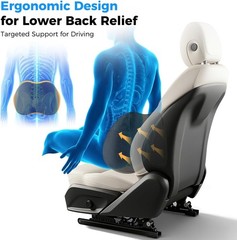 Ergonomic Memory Foam Lumbar Support Pillow for Car & Office, Dark Grey 15.35″