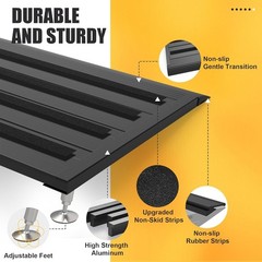 Adjustable Aluminum Threshold Ramp 22×36 1100lb Capacity