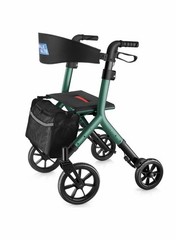 WALK MATE Rollator Walker 10″ Wheels Foldable Height Adjustable Cup Holder