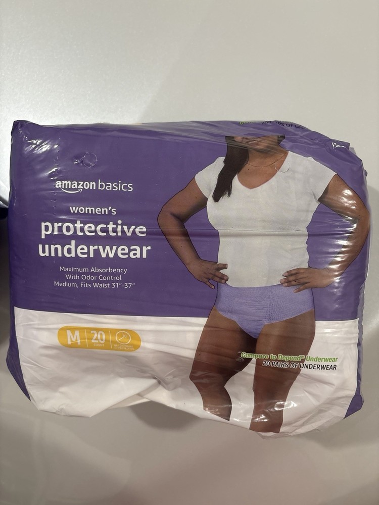 Amazon Basics Women’s Protective Underwear Incontinence Size Medium 20 count