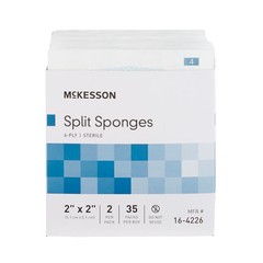 McKesson 6-Ply I.V. Drain Split Sponges Gauze Dressing Sterile 2 X 2″ 1400 Ct