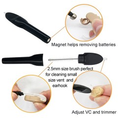 12 Pieces Hearing Aid Cleaning Brush Kits Tools with Wax Loop and Magnet Suit…