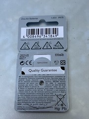 Power One P10 Hearing aid batteries Zinc air Mercury free Varta x 6 Cells