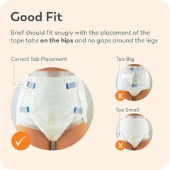 Bariatric Disposable Briefs 3X-Large with Peach Mat Core for Dry Skin, Odor Cont