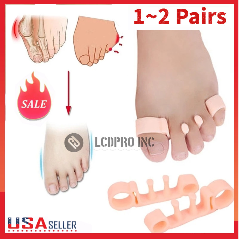 2-4pcs Hallux Valgus Silicone Toe Corrector Separator Spacer Avoid Toe Squeezing