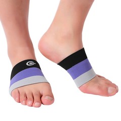 Doc Miller Arch Support Compression Sleeves 1 Pair Plantar Fasciitis BLK/PRP/GRY