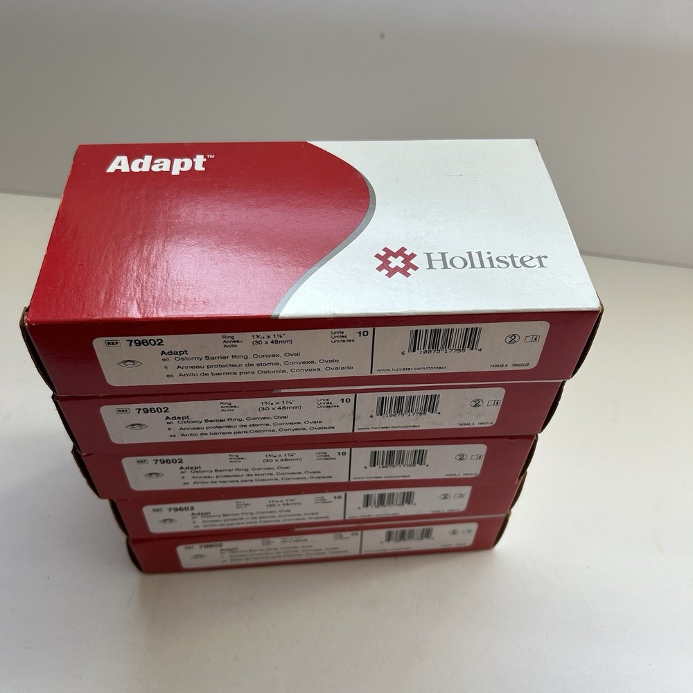 5 Boxes Hollister Adapt 79602 Convex Ostomy Barrier Rings 1-3/16″ x 1-7/8″ 27-30