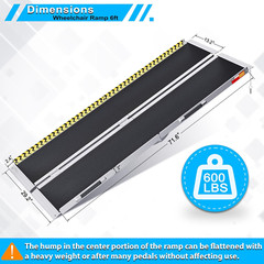 6FT Portable Aluminum Wheelchair Ramp – Non-Slip Folding Access Ramp