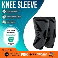 PhysFlex Knee Compression Sleeve for Pain Relief, Support for Workouts & Sports