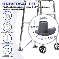 Walker Ski Glides, 4 Pack Durable Walker Ski Glides for Folding Walkers, Univers
