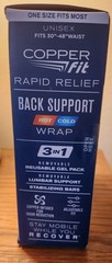Copper Fit Rapid Relief 3-In-1 Hot/Cold Therapy Back Support One Size Adjustable