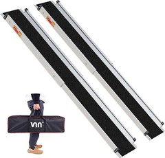 3-5FT Adjustable Aluminum Wheelchair Ramp 600lb Portable Higjh Quality for Steps