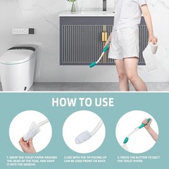 Toilet Aids for Wiping Bottom – 15.7″ Long Comfort Butt Wiper Tools – Bottom…