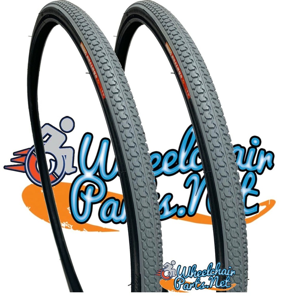 SET OF 2 PNEUMATIC TIRES, PRIMO PASSAGE WHEELCHAIR TIRES