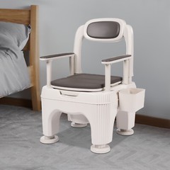 Mobile Toilet Chair 37-52cmAdjustable For Adult Senior Bath Seat Bedside Commode