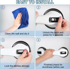Suction Grab Bars 2 Pack Shower Handle Bathroom Safety Support No Drill