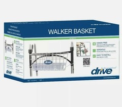 Drive Medical Walker Basket With Plastic Tray & Cup Holder Included 10200B