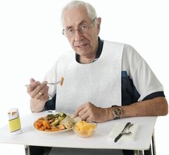 100-Pack Disposable Adult Bibs – Eating Bib for Senior Citizens – Slip-on