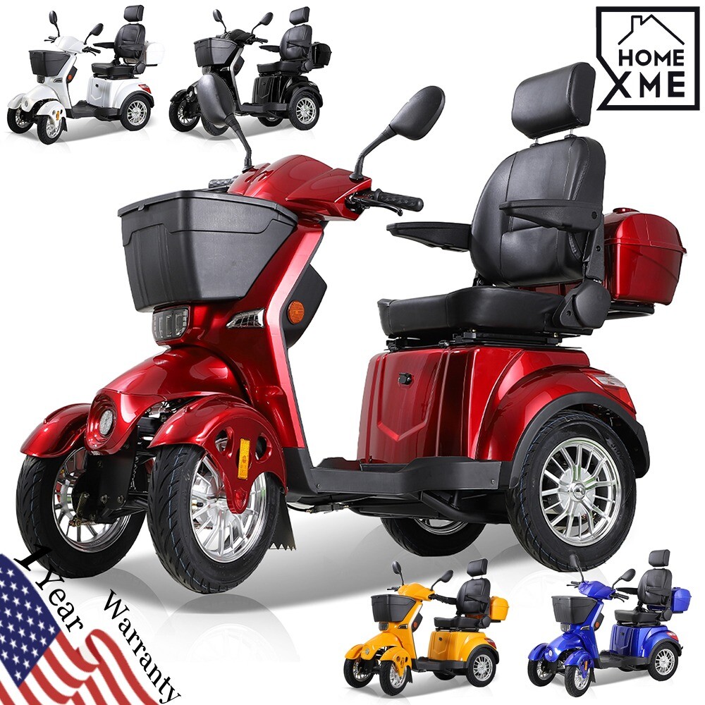 Heavy Duty 4-Wheel Mobility Scooters 31 Miles 3-Speed 800W 500lbs Capacity