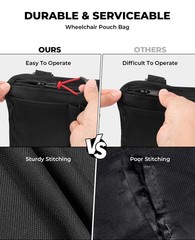 ZHCHG Wheelchair Side Bag with Cup Holder, Wheelchair Armrest Pouch Accessori…