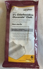 Stryker Sage 2% Chlorhexidine Gluconate Cloth lot of 6 Packs – 6/pack, EXP 10/27
