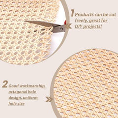 24″ X5Ft Width Rattan Natural Cane Webbing, Rattan Roll Cane Webbing Roll for Ca