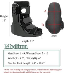 Air Walking Boot, Fracture Boot Short Walker Protection Fits Left or Right Sz M