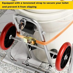 Toilet Installation Jack，Stainless Steel Foldable Toilet Cart Jack with Position