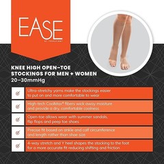 Therafirm Ease Opaque Open Toe Knee Highs 20-30mmHg (Sand) Medium Short