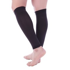 Doc Miller Calf Compression Sleeve 1 Pair 15-20 mmHg Varicose Veins BLACK