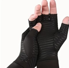 1 Pairs Copper Arthritis Compression Gloves Hand Support Pain Relief Joint Self