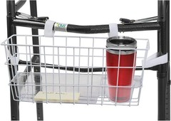16×5.5×7 in Walker Basket with Cup Holder, Easy Install, Rust-Resistant
