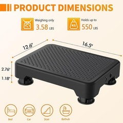 One Step Stools for Adults, Portable Safety Step Platform for Seniors Small Plas